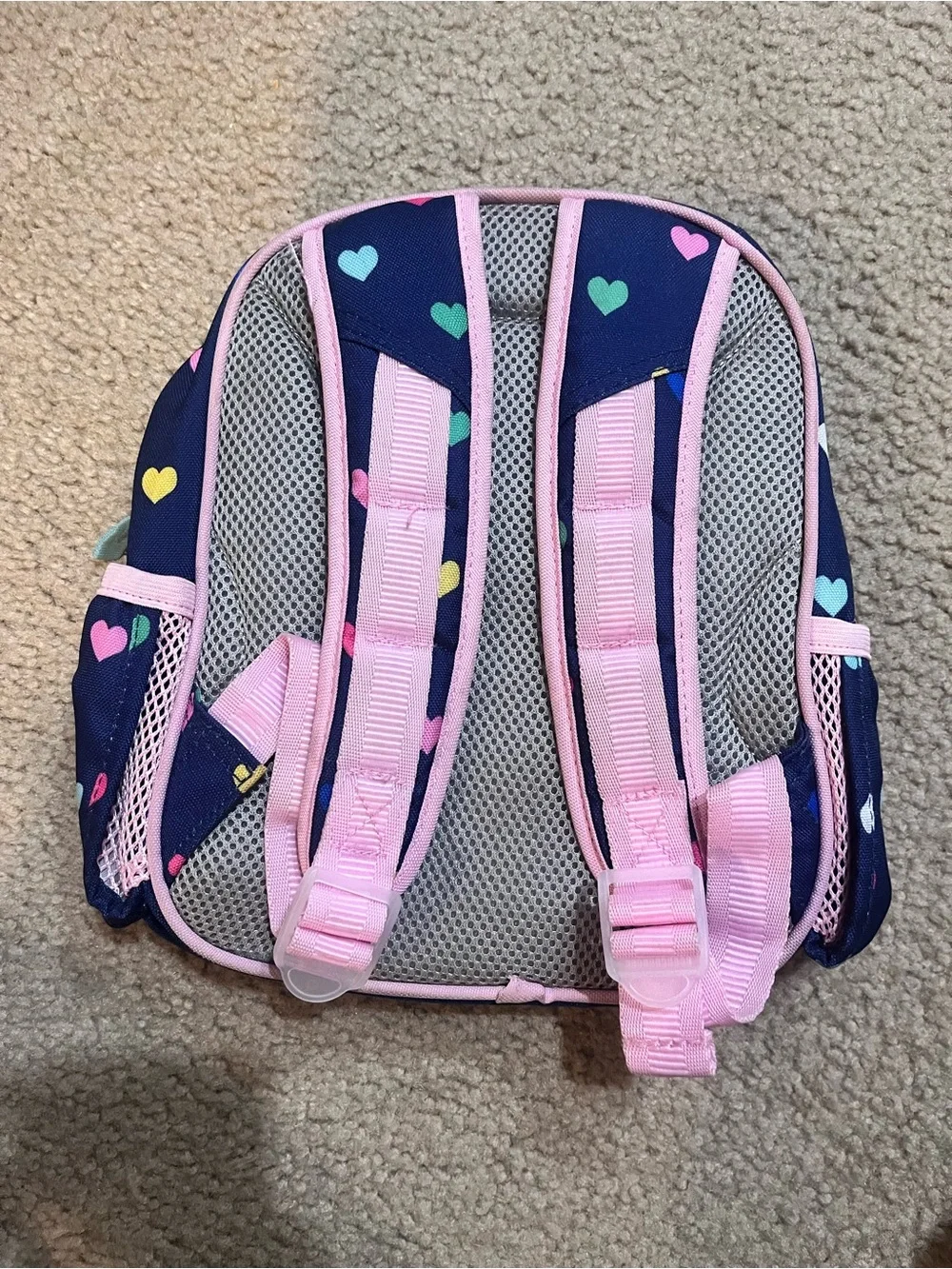 Pottery barn Kids mini Mackenzie navy blue pink hearts school backpack bag